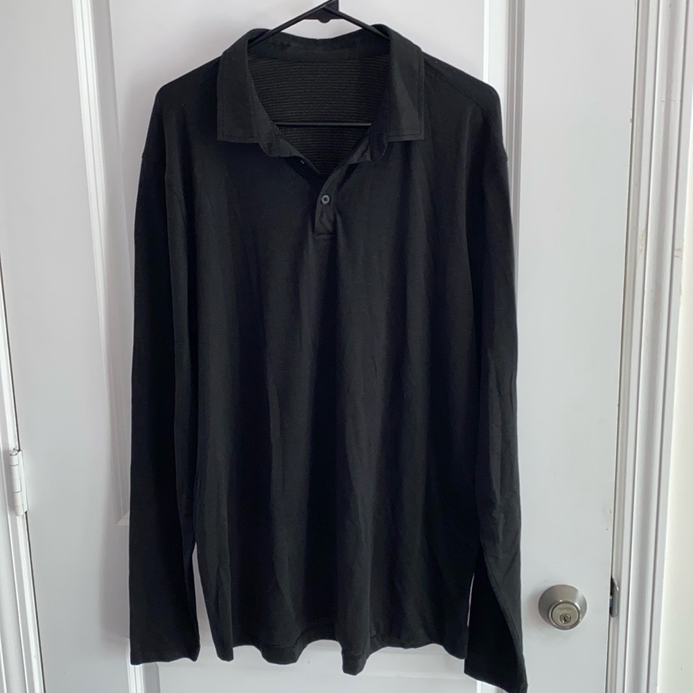 Lululemon Men’s Evolution Polo Long Sleeve Black